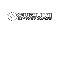 Sticker windscreen WHITE Suzuki Factory Racing 900mm x 100mm