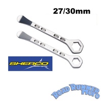 TUSK Aluminium Tire Tyre Lever Spoon Combo With Axle Spanner Wrench Set Pair 27/30 Sherco