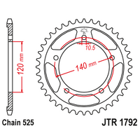 JT Steel Rear Sprocket 45T Suzuki GSX-R 600 750 2000-2010 JTR1792.45 (525 pitch)