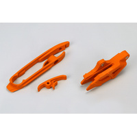UFO Plastics KT04030-127 Chain Guide & Swingarm Slider Kit ORANGE KTM SX SXF 2011-2015