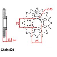 JT Front Sprocket 15T KTM all 125 150 200 250 300 350 360 380 400 450 500 525 530 EXC EXC-F SX SX-F 1991-onwards
