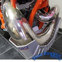 Force Accessories Bash Plate with Pipe Guard Satin SILVER KTM 250 300 EXC XC Husqvarna TE250 TE300 2st 17-19