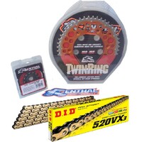 DID GOLD Renthal Twinring Chain Sprocket Kit - 14T/50T ORANGE KTM EXC EXCF SX SXF XCF XCW