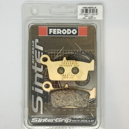 FERODO FDB539SG Sintered Grip Brake Pads Rear - GAS GAS, Honda CR XR, Kawasaki KX KLX, Suzuki DR RM X, TM, Yamaha YZ YZF WRF 85 125 200 250 400 426