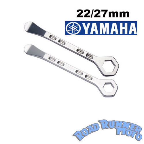 TUSK Aluminium Tire Tyre Lever Spoon Combo With Axle Spanner Wrench Set Pair 22/27 Yamaha