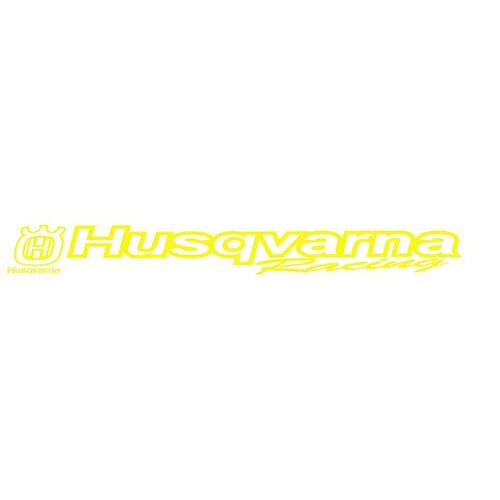 HUSQVARNA Factory Racing Die Cut Sticker YELLOW 910mm x 110mm Windscreen Van Car Ute Trailer