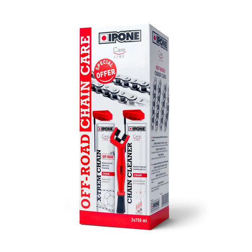 IPONE Chain Pack Off-Road Maintenance Pack – Chain Cleaner, Chain Grease & Brush