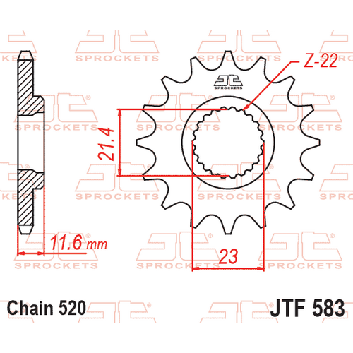 *JT Front Sprocket 14T Yamaha TTR250 1994-2013 JTF583.14 *DNR