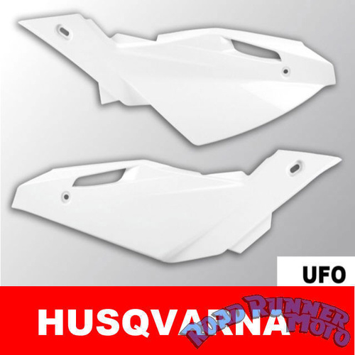 UFO Plastics 3317041 Side Covers WHITE Husqvarna TE TC 450 -510 05-07 WR125-300