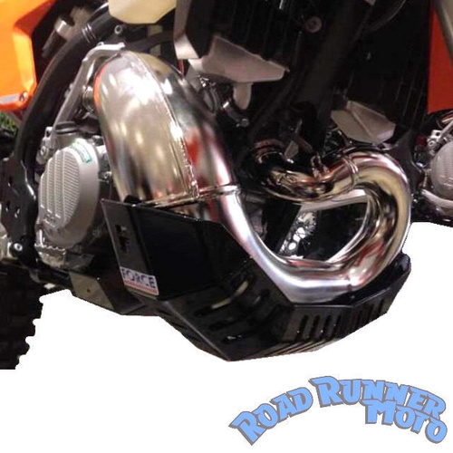 Force Accessories Bash Plate with Pipe Guard BLACK KTM 250 300 EXC XC Husqvarna TE 250 TE300 2st 2017-19
